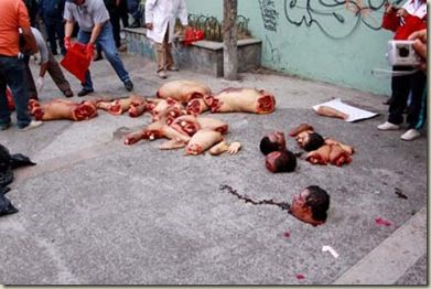 Dismembered Remains of Several Men Laid Out on Street in Mexico - MEAT