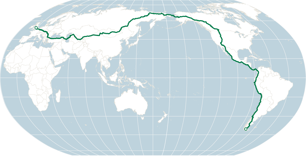 After 28 Years Walking Across the Globe, He’s Almost Home - web WORLD WALKER map 600