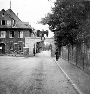 Entrance to SS garrison on the southwest side of the Dachau complex.jpg