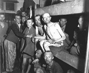 Survivors of the Ebensee subcamp of the Mauthausen concentration camp. Ebensee, Austria, May 8, .jpg