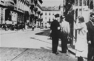 Street scene following the German occupation of the city of Lvov.jpg