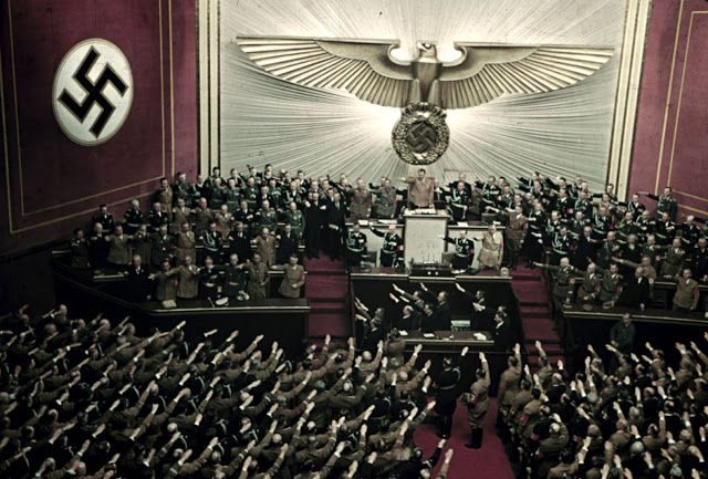 17 Adolf Hitler makes keynote address at Reichstag session, Kroll Opera House, Berlin, 1939.jpg
