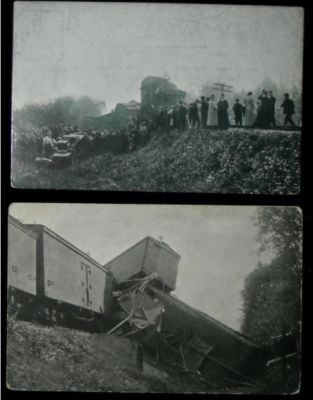 Canaan Train Wreck: Quebec Express and B&M Freight Collide, September 15, 1907 - canaan nh train wreck september 15 1907 2 postcards 110634260964