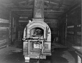 Cremation oven used in the Bergen-Belsen concentration camp. Bergen-Belsen, Germany, April 28, 1.jpg
