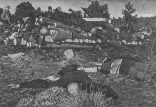 Klooga Concentration Camp Massacre in Estonia, September 19, 1944 - Corpses of inmates from Klooga concentration camp stacked for burning2