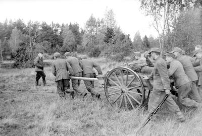 September 1944, German Prisoners Pulling a Wagon Filled with Corpses.jpg