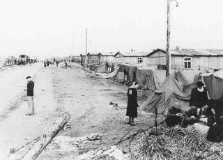 Bergen-Belsen Liberation, April 15, 1945, and Postwar Displaced Persons Camp - View of Bergen Belsen concentration camp Germany