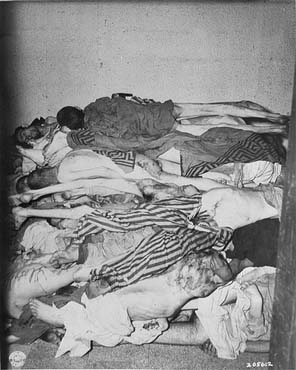 View of a room filled with corpses found in the Flossenbuerg concentration camp.jpg