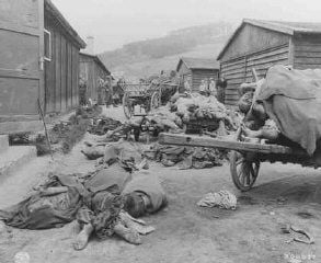 Corpses found when U.S. troops liberated the Gusen camp, a subcamp of the Mauthausen concentrati.jpg