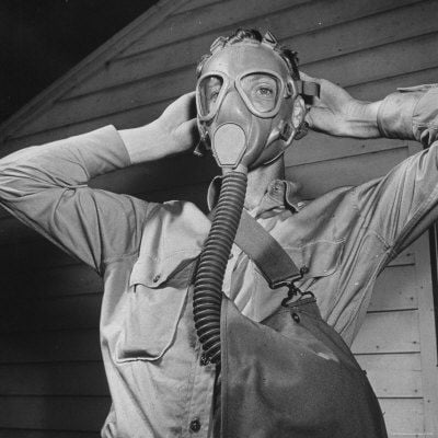 Man Trying on His Gas Mask.jpg