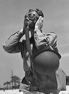 Gas Masks and Gas Warfare From World War I Through the 1940s - Training with the M2A2 Service Gas Mask, Air Service Command, Daniel Field, GA, July 1943