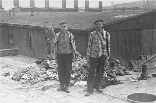 Mittelbau-Dora Liberation and Boelcke Kaserne, Nordhausen, Germany, 1945 - Two survivors of the Dora Mittelbau concentration camp, shortly after liberation Near Nordhause
